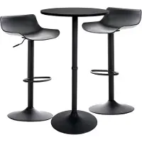 CLP Bartisch Set Fernie mit 2 Barhockern schwarz