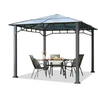 TOOLPORT Gartenpavillon 3x3 m Aluminium Gestänge Polycarbonat Dach ca. 8 mm Pavillon Gartenzelt ohne Seitenteile