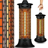 Kesser Standheizstrahler Infrarotheizung, 1200W Heizstrahler Energieeffiziente Heizung Innenraum mit 360° Oszillation, Infrarotheizung Standgerät, Elektroheizung IP55, Terrassen-Heizstrahler
