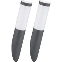 Etc-shop 2er Set Fackel-Wandleuchten, Edelstahl anthrazit, App-/Sprachsteuerung