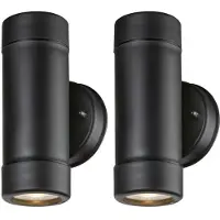Etc-shop 2er Set LED Wandleuchten in Schwarz für den Garten COTOPA