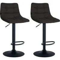 CLP 2er Set Barhocker Jerry Stoff höhenverstellbar und 360 drehbar schwarz Gestell Farbe schwarz