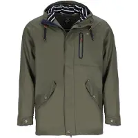 Dry Fashion Herren PolyurethanParka Lübeck - Regenjacke Herren Wasserdicht Winddicht Reißverschluss Outdoor Jacke Männer in Oliv Größe XL