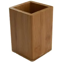 Bagnoxx Zahnputzbecher Bambus 7,6 x 7,6 x 11cm Aufbewahrung Zahnpasta, Zahnbürstenhalter