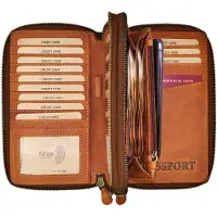 Benthill Geldbörse XXL Echt Leder RFID - Großes Portemonnaie mit Handyfach - Reisebrieftasche - Damen & Herren Dokumententasche