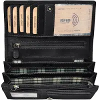 Benthill Portemonnaie Damen Leder - Hochwertige weiche Vintage EchtLeder Damen Geldbörse mit RFID Schutz - Grosse Damenbörse lang - Frauen Portmonee inkl. Geschenkbox