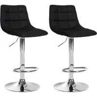 CLP 2er Set Barhocker Jerry Kunstleder höhenverstellbar und 360 drehbar schwarz Gestell Farbe chrom