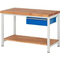 RAU Werkbank höhenverstellbar 8001A7, B1250xT700xH840-1040mm, 1x Schublade-TA