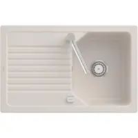 Villeroy & Boch 33842FKR Linara 45 Flat Keramikspüle Flächenbündig Unterschrankbreite ab 45 cm Crema CeramicPlus Excenterbetätigung - inkl.