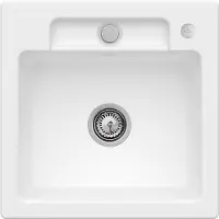 Villeroy & Boch Keramikspüle 33452FRW, Siluet 50 S flat Flächenbündige Spüle - inkl.