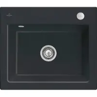 Villeroy & Boch 330902R7 Subway 60 S Keramikspüle Einbau Unterschrankbreite ab 60 cm Keramik Pure Black Excenterbetätigung - inkl.