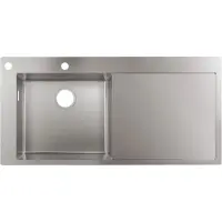 Hansgrohe S71 S718-F450 Einbauspüle 450 mit Abtropffläche rechts, Edelstahl
