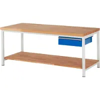 RAU Werkbank höhenverstellbar 8001A7, B2000xT900xH840-1040mm, 1x Schublade-TA