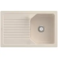 Villeroy & Boch 338401FU Architectura 80 Keramikspüle Einbauspüle Unterschrankbreite ab 80 cm Ivory Keramik mit Handbetätigung - inkl.