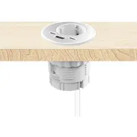 Kalb Material für Möbel kalb | Energon Einbausteckdose rund, 1-fach 230V 16A, Möbel, weiß, USB-A & C