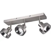 Etc-shop Deckenlampe, Metall, silber, 3 flammig, Strahler schwenkbar