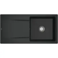 Villeroy & Boch 333601R7 Siluet 60 Keramikspüle Einbau Unterschrankbreite ab 60 cm Pure Black Handbetätigung - inkl.