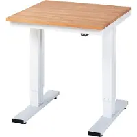 RAU Werktisch Serie adlatus 300, Buche-Massiv-Platte, B 750 x T 800 H x 750 - 1120 mm