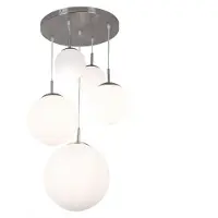 Etc-shop Designer LED Decken Hängelampe mit fünf verschieden großen Kugeln