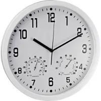 Alco Wanduhr rund Kunststoff 35cm weiß