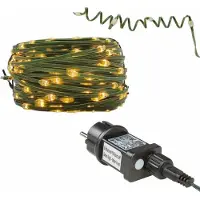 Idena 18x Lichterkette 480 Micro LED warmweiß 8h Timer 52,9m, innen & außen, mit Netzteil