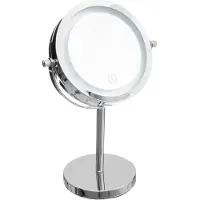 5five Simply Smart LED-Kosmetikspiegel, rund, stehend, Metall
