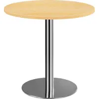 Hjh OFFICE PRO BISTRO F80R C - System Konferenztisch Ahorn Chrom Ø 80