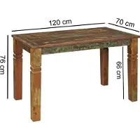 Wohnling Esszimmertisch Kalkutta 120 x 70 x 76 cm Massivholz Esstisch für 4-6 Personen Küchentisch Bootsholz Shabby Chic Tisch Esszimmer rechteckig
