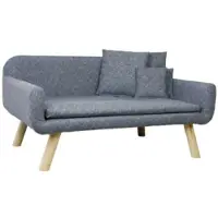 Silvio Design Hundesofa Cora grau, abgerundete Form, Holzfüße, 103x57x50 cm, Liegefläche 88x58 cm