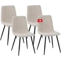 Albatros Esszimmerstühle 4er Set GARDA beige - Komfortabler Polsterstuhl für Modernes und Stilvolles Design am Esstisch - Küchenstuhl oder Stuhl Esszimmer mit hoher Belastbarkeit bis 110kg