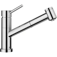 BLANCO Einhebel Küchenarmatur mit Brause KANO-S-F chrom glänzend Fenstermontage abklappbar 527969