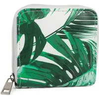 StyleBREAKER Damen Mini Geldbörse mit Palmen Print, Reißverschluss, Portemonnaie 02040121