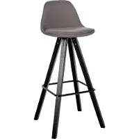CLP Barhocker Corbin Stoff Square | Farbe taupe Gestell Farbe schwarz