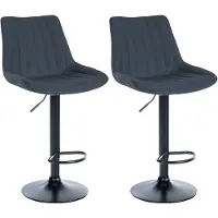 CLP 2er Set Barhocker Toni Stoff drehbar und stufenlos höhenverstellbar dunkelgrau Material Gestell Metall matt schwarz