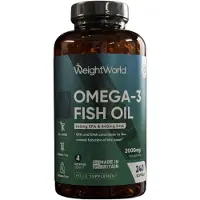WeightWorld Omega-3-Fischöl 2000 mg, 240 Weichgelkapseln