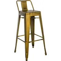 CLP Barhocker mit Lehne im Industrial-Look Mason, mit Rückenlehne und Fußablage gold