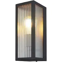 Globo Lighting LED Wandleuchte, Metall Schwarz, Glas satiniert klar, H 32 cm