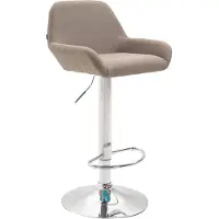 CLP Barhocker Braga Stoff drehbar und höhenverstellbar taupe Gestell Farbe chrom