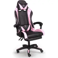 Trisens Chefsessel Stuhl Home Office Chair Racing Bürostuhl Sportsitz Büro Stuhl,Farbe:Schwarz/Rosa