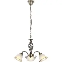 Globo Lighting LED Hängeleuchte, 3 Flammig, Glas, Altmessing, H 120cm