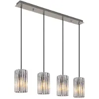 Globo Lighting LED Pendelleuchte, Metall, Nickel-matt, L 80 cm