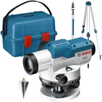 Bosch Optisches Nivelliergerät GOL 26 D, mit Baustativ BT160, Messstab GR 500