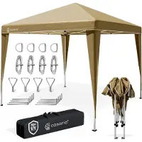 Casaria Faltpavillon 3x3m Pop-Up Beige Schnellaufbau UV-Schutz 50+ wasserdicht stabil