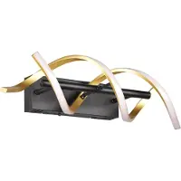 TRIO Leuchten LED Wandleuchte Sequence 241810208, Aluminium Messing/Schwarz matt
