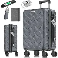 Kesser Reisekoffer | Koffer ABS Hartschalenkoffer mit Zahlenschloss, Kofferwaage & Reisebrieftasche 360° Rollen | Koffer für Business & Reise Trolley