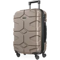 Hauptstadtkoffer - X-Kölln - Handgepäck-Koffer Trolley mit Dehnfalte 4 Rollen robuste Hartschale Reisekoffer erweiterbar, TSA-Schloss 50 L,Gold