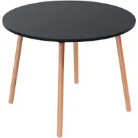 Meet by Paperflow Bistrotisch Palomba, rund, 4-Fuß Gestell aus Massivholz, Ø 1000 x H 750 mm, schwarz/Buche