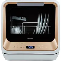 Medion Mini Geschirrspüler DWT20 (Tischgeschirrspüler, Spülmaschine, 2 Maßgedecke, funktioniert mit/ohne Wasseranschluss, 6 Reinigungsprogramme, Babyflaschen, Startzeitvorwahl, freistehend)