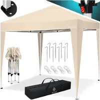 Kesser Pavillon 3x3m | wasserdicht | inkl. Tragetasche mit Rollen| Pop-Up Klicksystem | UV-Schutz 50+ | Faltpavillon | Gartenzelt | Partyzelt | Metall-Verstrebungen