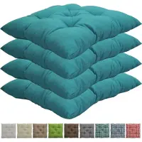 NYVI Stuhlkissen Genua 38x38 cm 4er Pack Sitzkissen mit Steppung, Farbe:Aqua
